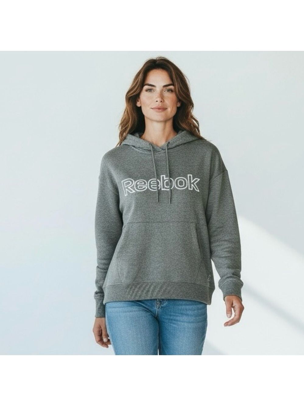 Reebok Kangaroo Pocket Charcoal Hoodie